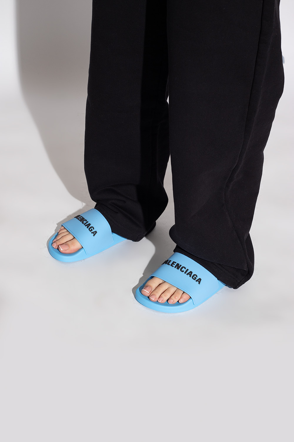 Balenciaga slides blue best sale